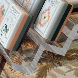 Crystal Clear Siamese Racks Up Close Tiles by Mahj Tile Haus